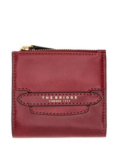 The Bridge Bifold Leather Wallet In Burgundy