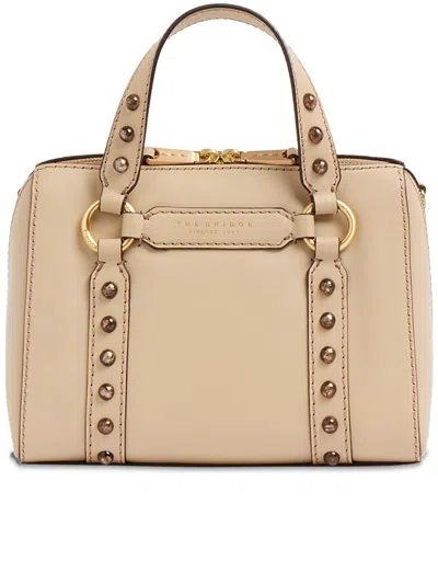 The Bridge Black Handbag W/shoulder Structured Leather Handbag In Nude