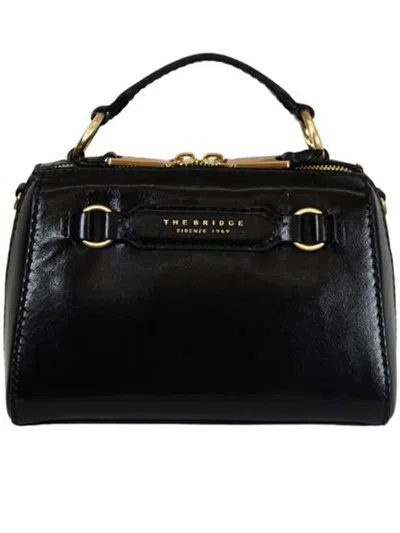 The Bridge Black Top Handle Structured Leather Handbag