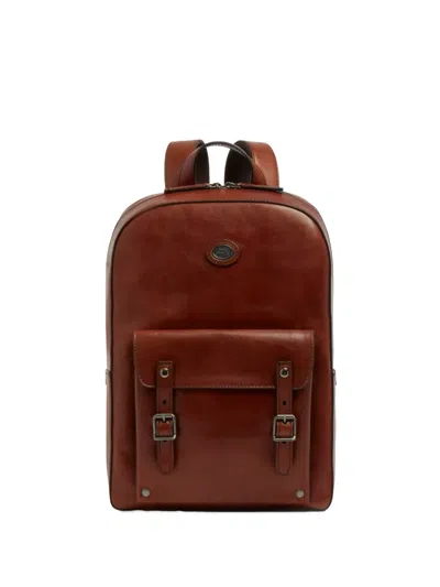 The Bridge Buckle-detail Leather Backpack In Brown