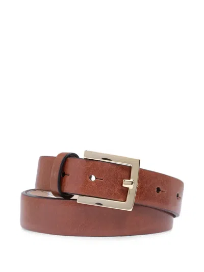 The Bridge Buckle-fastening Leather Belt In Brown