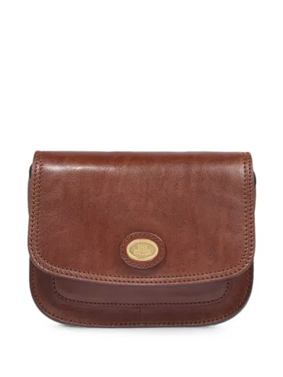The Bridge Compartmented Leather Cross Body Bag In Brown