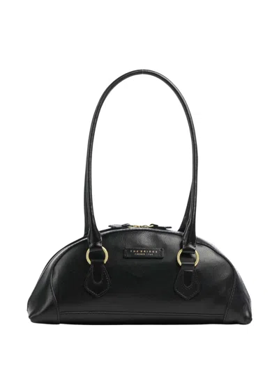 The Bridge Elongated Handbag In Fine Grain Calf Leather In Red