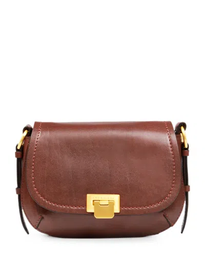 The Bridge Federica Leather Shoulder Bag In Brown