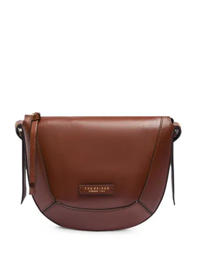 The Bridge Fedora Pebbled Leather Shoulder Bag In Brown