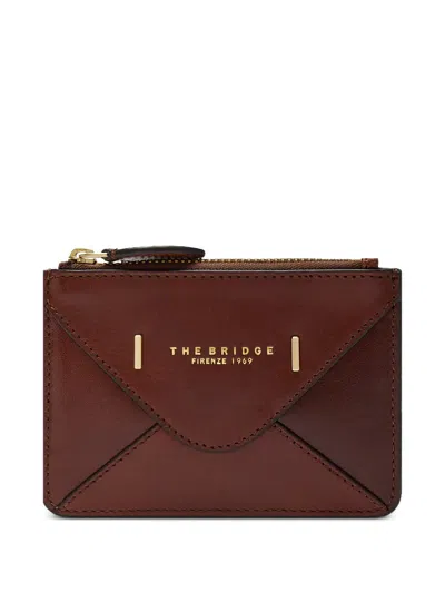 The Bridge Frida Leather Zip-top Card Holder In Brown