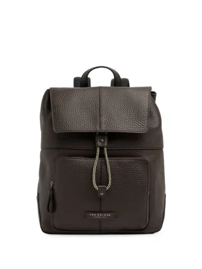 The Bridge Grained Leather Backpack In Brown