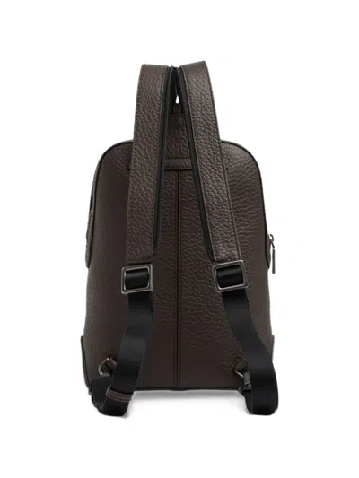 The Bridge Grained Leather Backpack In Brown