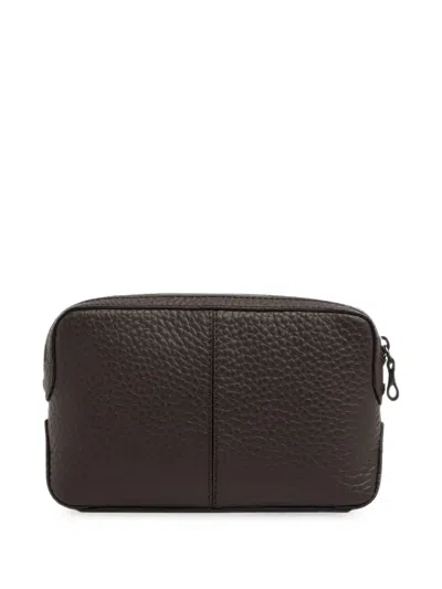 The Bridge Grained Leather Pouch In Brown