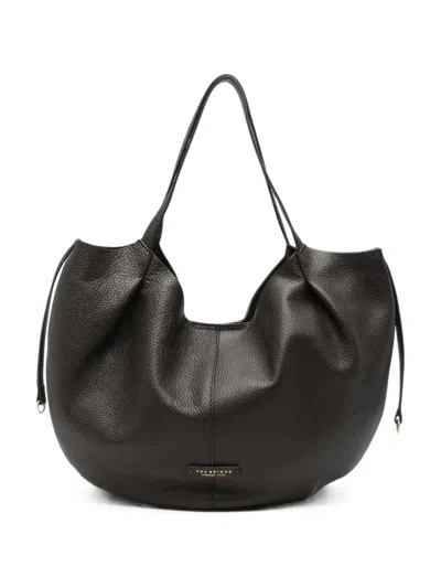 The Bridge Grained-leather Shoulder Bag In Black