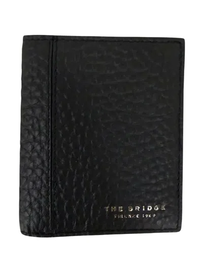 The Bridge Hammered Effect Bifold Wallet In Nero