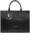 The Bridge Diamond-detail Leather Top-handle Tote Bag In Black
