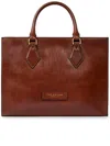 The Bridge Leather Top-handle Tote Bag In Multi