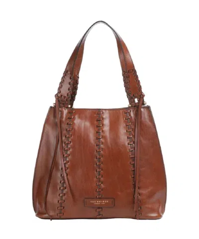 The Bridge Hobo Bag With Magnetic Closure And Intricate Fringed Detailing In Brown