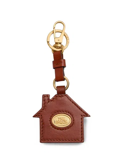 The Bridge House-shape Leather Keyring In Multi