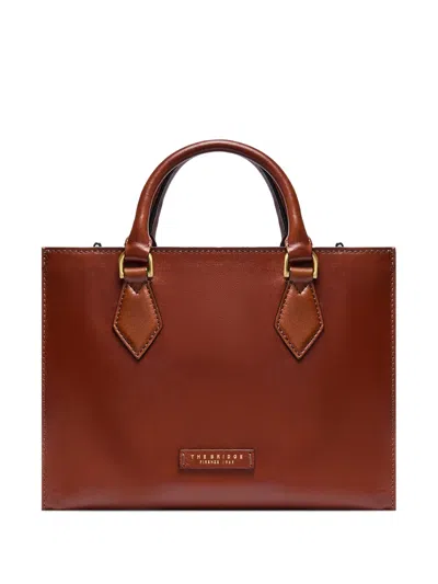 The Bridge Ida Leather Detachable-strap Tote Bag In Brown