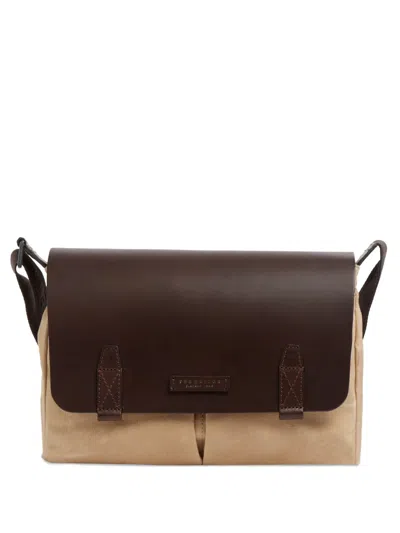 The Bridge Igor Leather-trim Messenger Bag In Brown