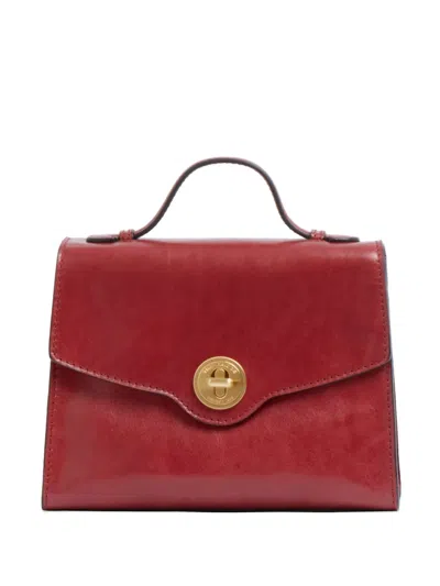 The Bridge Irene Leather Foldover Shoulder Bag In Red