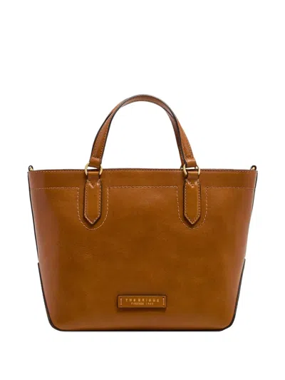 The Bridge Larissa Detachable-strap Leather Tote Bag In Brown