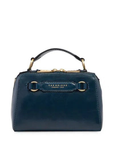 The Bridge Laura Leather Tote Bag In Blue