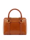 The Bridge Braided-handle Leather Mini Bag In Brown
