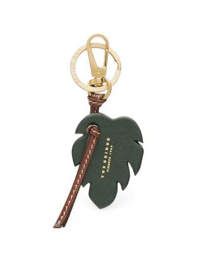 The Bridge Leaf-pendant Leather Keyring In Multi