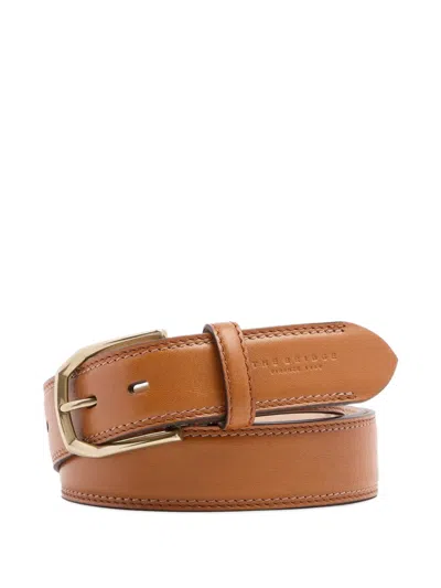 The Bridge Leather Buckle Belt In Brown