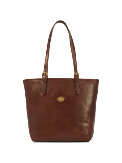 The Bridge Leather Buckle-detail Tote Bag In Brown
