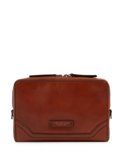 The Bridge Leather Clutch Bag In Brown