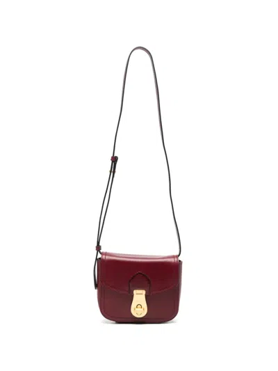 The Bridge Leather Crossbody Bag In Burgundy