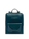 The Bridge Leather Envelope-pocket Backpack In Blue