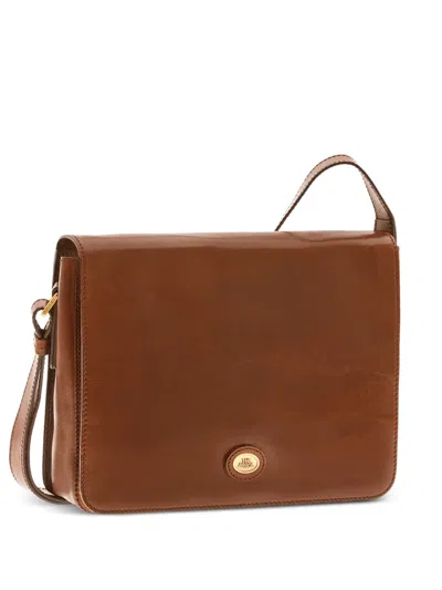 The Bridge Leather Flap Shoulder Bag In Brown