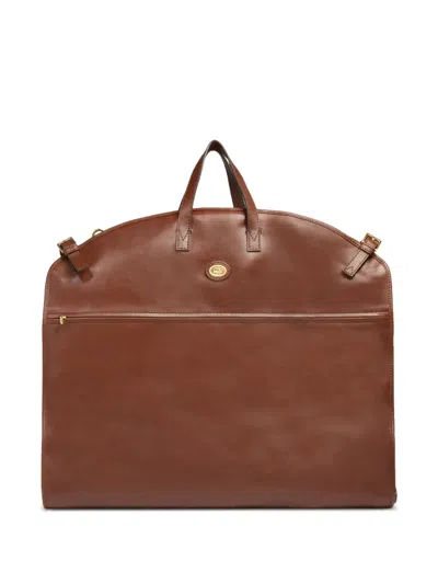 The Bridge Leather Garment Bag In Brown