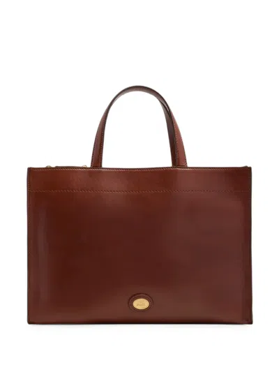 The Bridge Leather Laptop Bag In Blue