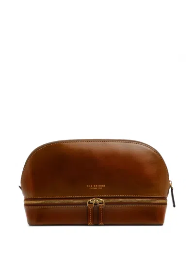 The Bridge Leather Make-up Bag In Brown