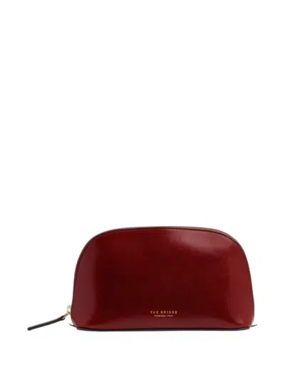 The Bridge Leather Make-up Bag In Burgundy