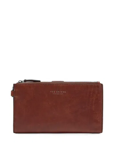 The Bridge Leather Smartphone-compartment Wallet In Brown