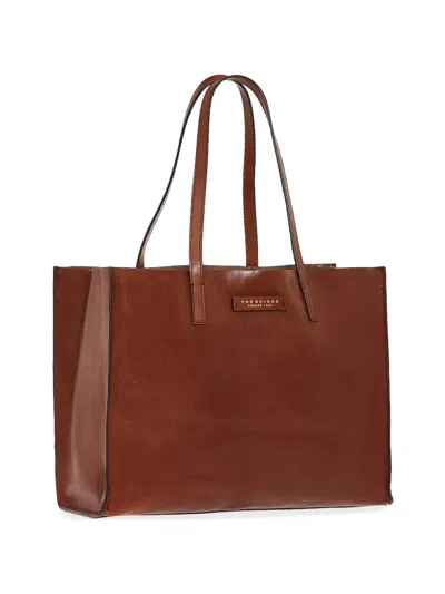 The Bridge Leather Tote Bag In Brown