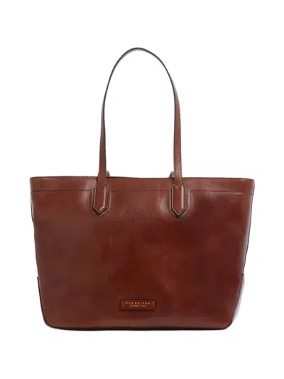 The Bridge Leather Tote Bag In Brown