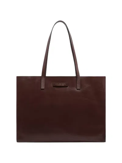The Bridge Leather Tote Bag In Blue