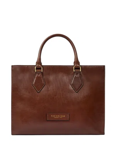 The Bridge Leather Tote Bag In Brown
