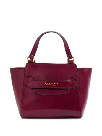 The Bridge Leather Tote Bag In Burgundy