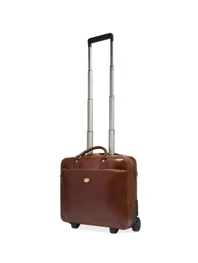 The Bridge Leather Trolley Suitcase In White
