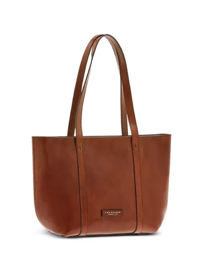 The Bridge Leather Zip-top Tote Bag In Brown