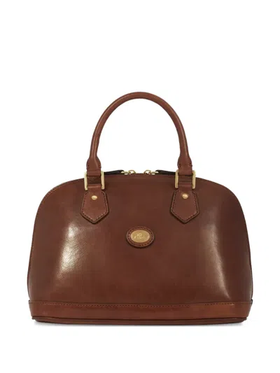 The Bridge Leather Zip-top Tote Bag In Brown
