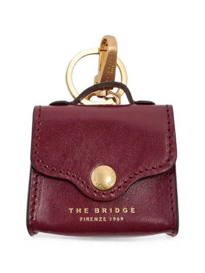 The Bridge Leather-pouch Keyring In Burgundy
