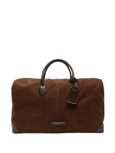 The Bridge Leather-trim Nubuck Holdall In Purple