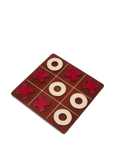 The Bridge Life-style Leather Tic-tac-toe Game In Brown