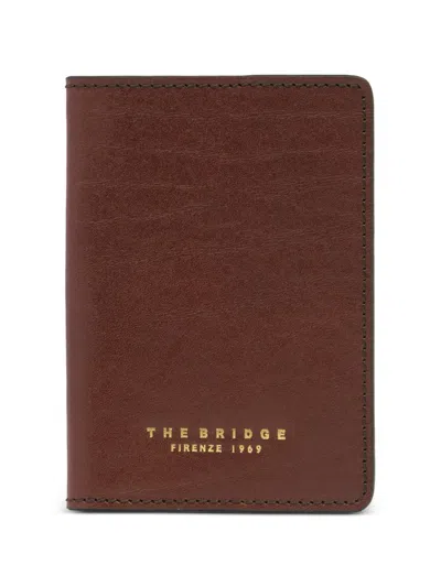 The Bridge Life-style Logo-print Leather Passport Holder In Brown