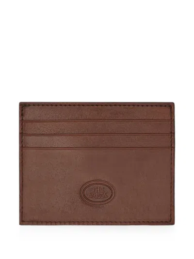 The Bridge Logo-debossed Leather Cardholder In Brown